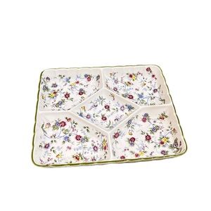 Andrea by sadek Floral 5 Divided vegetable dip Serving Dish porcelain Japan